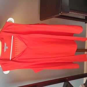 Sheer sleeveless blouse with ties ( fiery red)